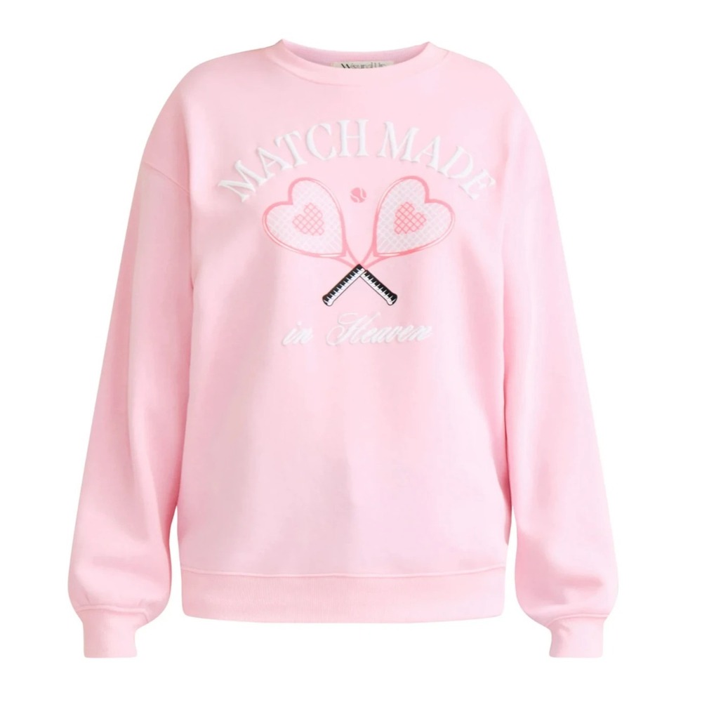 Valentines Day Womens Sweatshirt Size XL Pink Match Made In Heaven Fleece Cozy